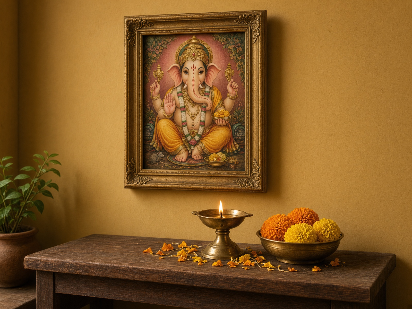 Wall art in pooja rooms
